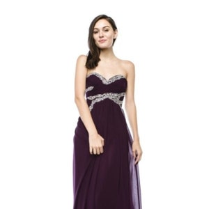 Chicas Fashion Long Floor Length Chiffon Sweetheart Neckline Evening Dress with Rhinestones XS-2XL aqua coral peach blush mint plum