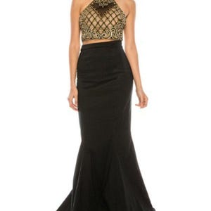 slim fit dress slacks Ladivine CD0234 Prom Dress - SMOKY-BLUE