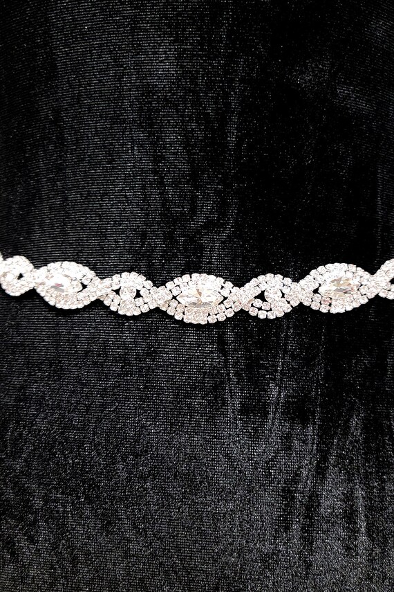 YouLaPan Cintura nuziale strass abito da sposa cintura argento strass donna fascia glitter abito da sera, avorio, Taglia unica