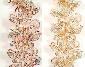Chicas Bendable metal hair comb with jeweled butterflies and two metal hair pins. Approximately 9 inches in length.