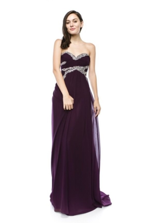 Chicas Fashion Long Floor Length Chiffon Sweetheart Neckline Evening Dress with Rhinestones XS-2XL aqua coral peach blush mint plum