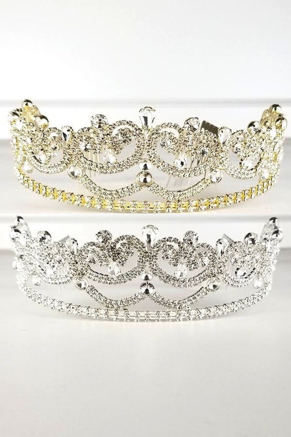 RHINESTONE JEWELED TIARA Wedding Jeweled Headband Green Rhinestone Bridal Tiara  main image 3