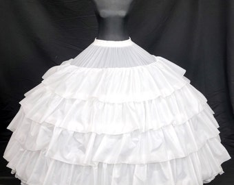 Enagua grande con cinco aros de metal y gancho y ojal con cordones en la cintura, talla única para vestidos de quinceañera, vestido formal para ocasiones especiales PC325-5