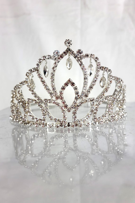Elegant Metal Silver Tiara with Iridescent Rhinestones The Alena Wedding Tiara - Welcome to Alabama Wholesale Crowns main image 4