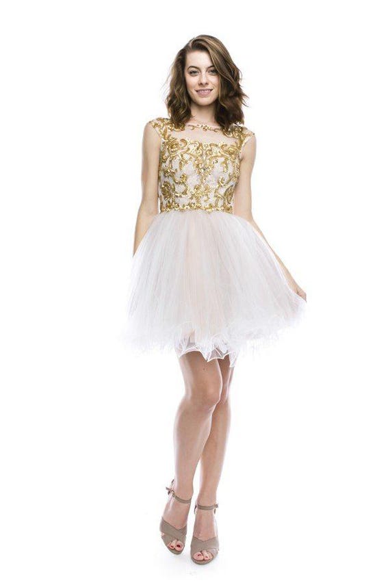 Short A-line Dress With Ruffled Tulle Skirt and Bodice With Embroidery, Sequins, Beads, and Jewel Rhinestones. Zip up Back. C1969 - Etsy Short A-line Dress With Ruffled Tulle Skirt and Bodice With Embroidery, Sequins, Beads, and Jewel Rhinestones. Zip up Back. C1969 - Etsy