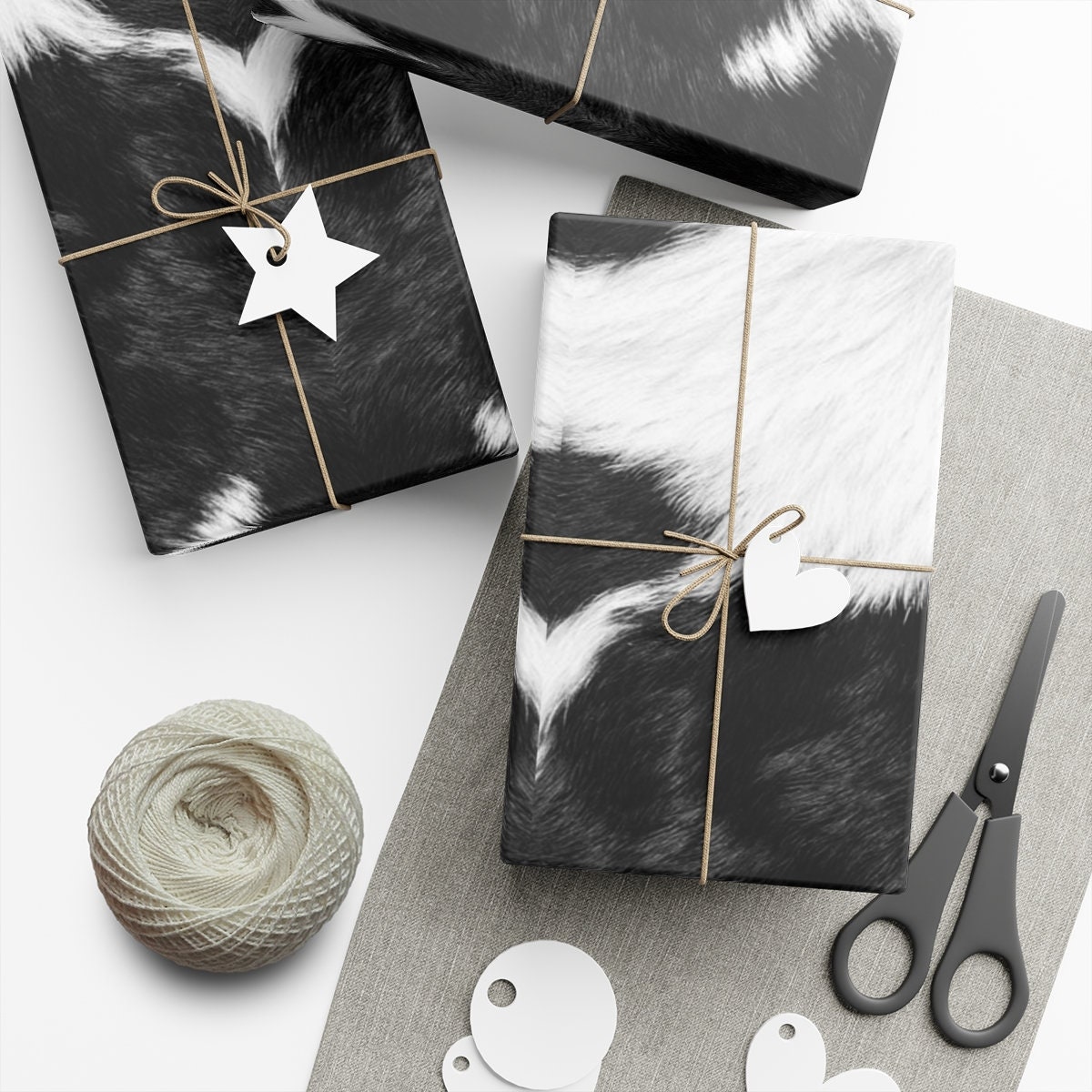 Wrapping Paper Cow Christmas Wrapping Paper, Cowhide Gift Wrap