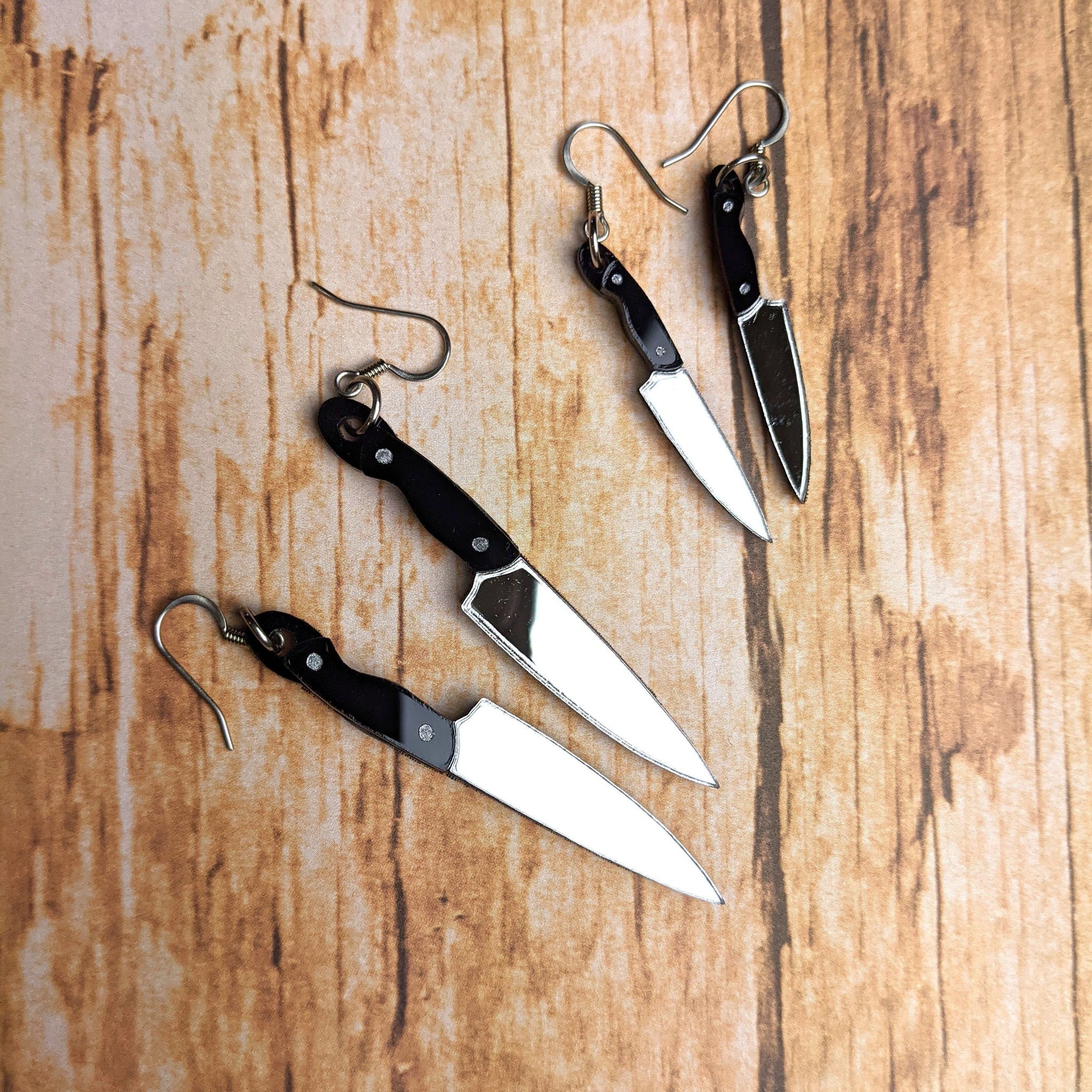 Knife Dangle Earrings 2 Sizes Etsy