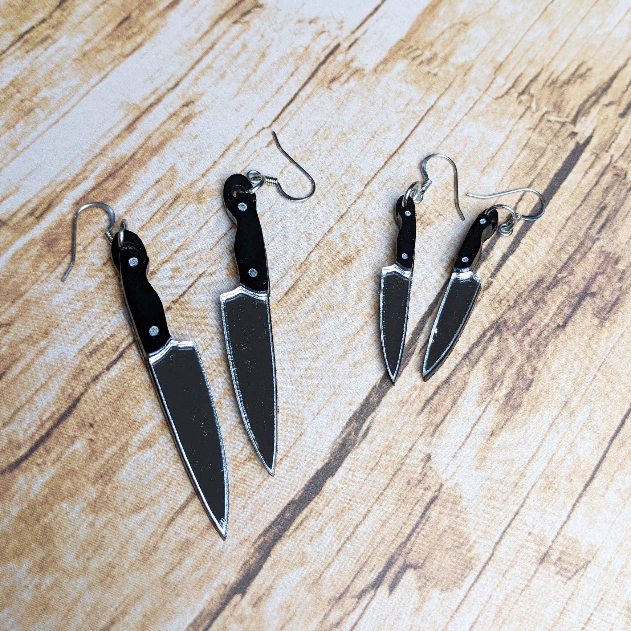 Knife Dangle Earrings 2 Sizes Etsy