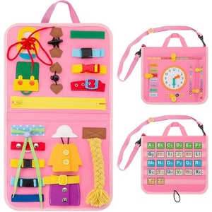 Tablero de actividades personalizado, regalo de cumpleaños, portátil para viajes, Montessori, juguetes de verano, regalo para niños pequeños, tablero de actividades, juguetes para autismo