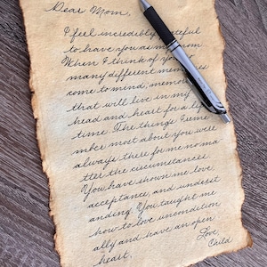 Servicio de cartas antiguas escritas a mano / Regalo especial para cualquier ocasión / Papel hecho a mano / Hermosa caligrafía / Vintage / Carta de amor