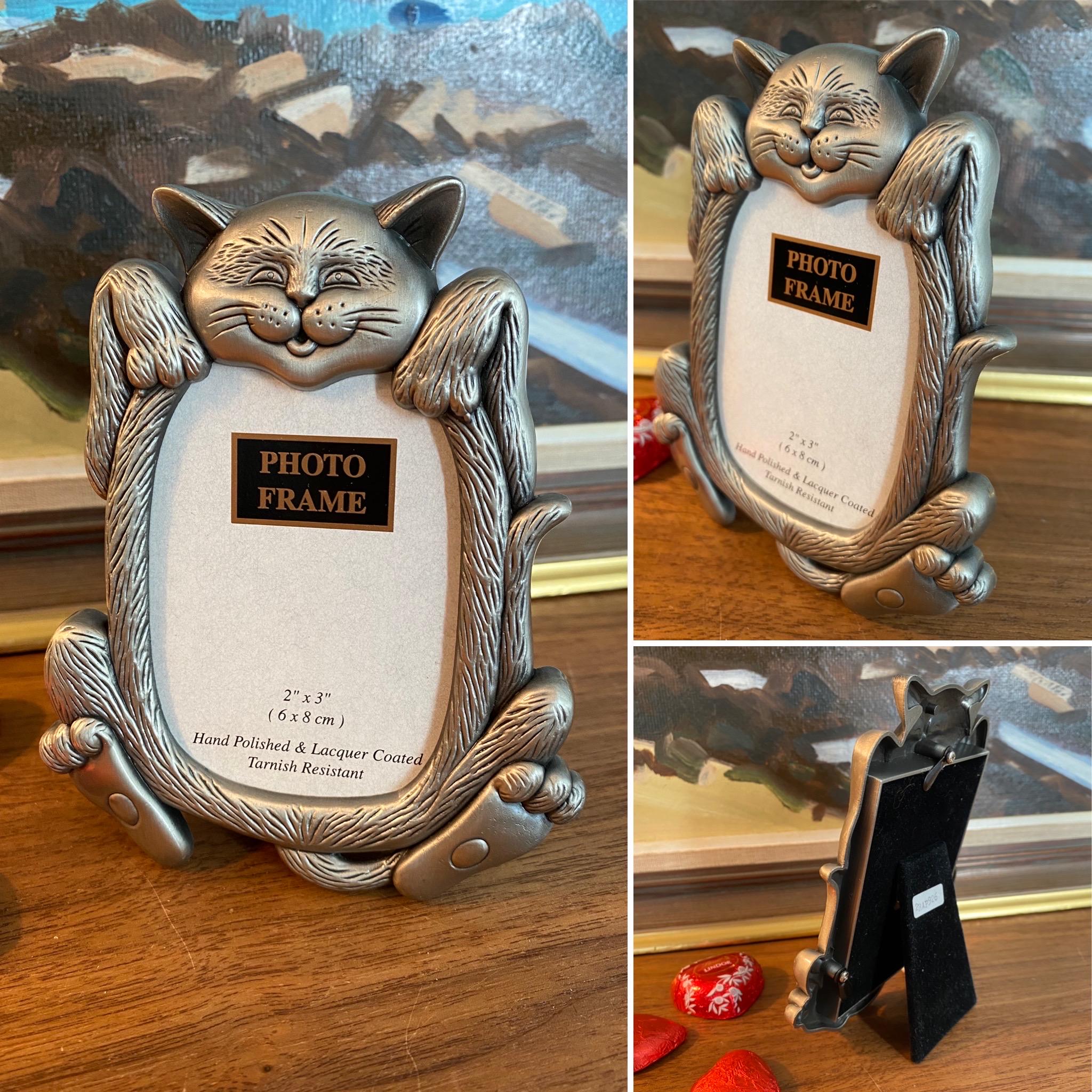 Vintage Silver Mini Photo Frame, Pet Dog or Cat, Mini 2 X 3