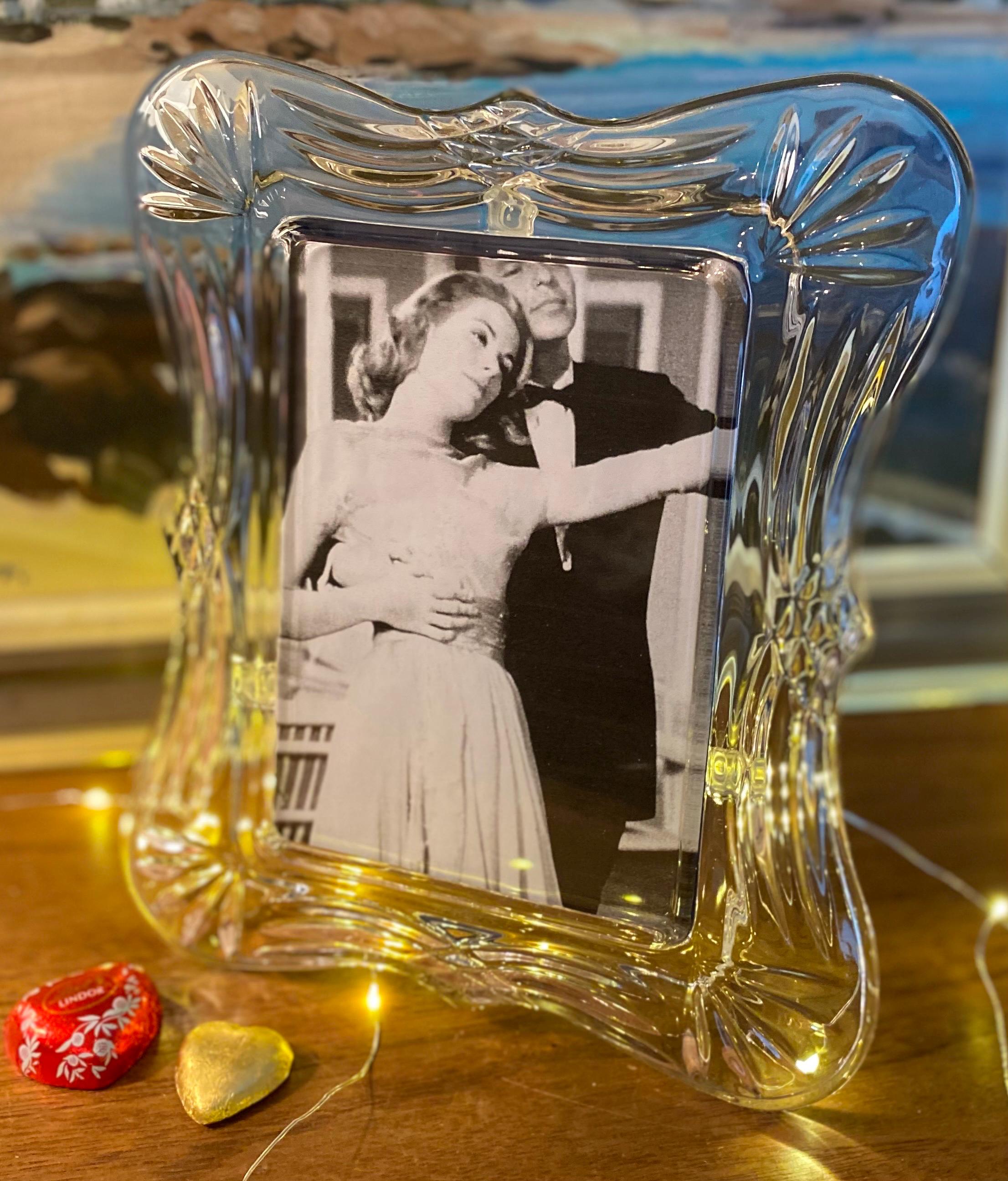 Vintage Crystal Clear Glass Picture Frame, Photo 5 X 7, Mikasa