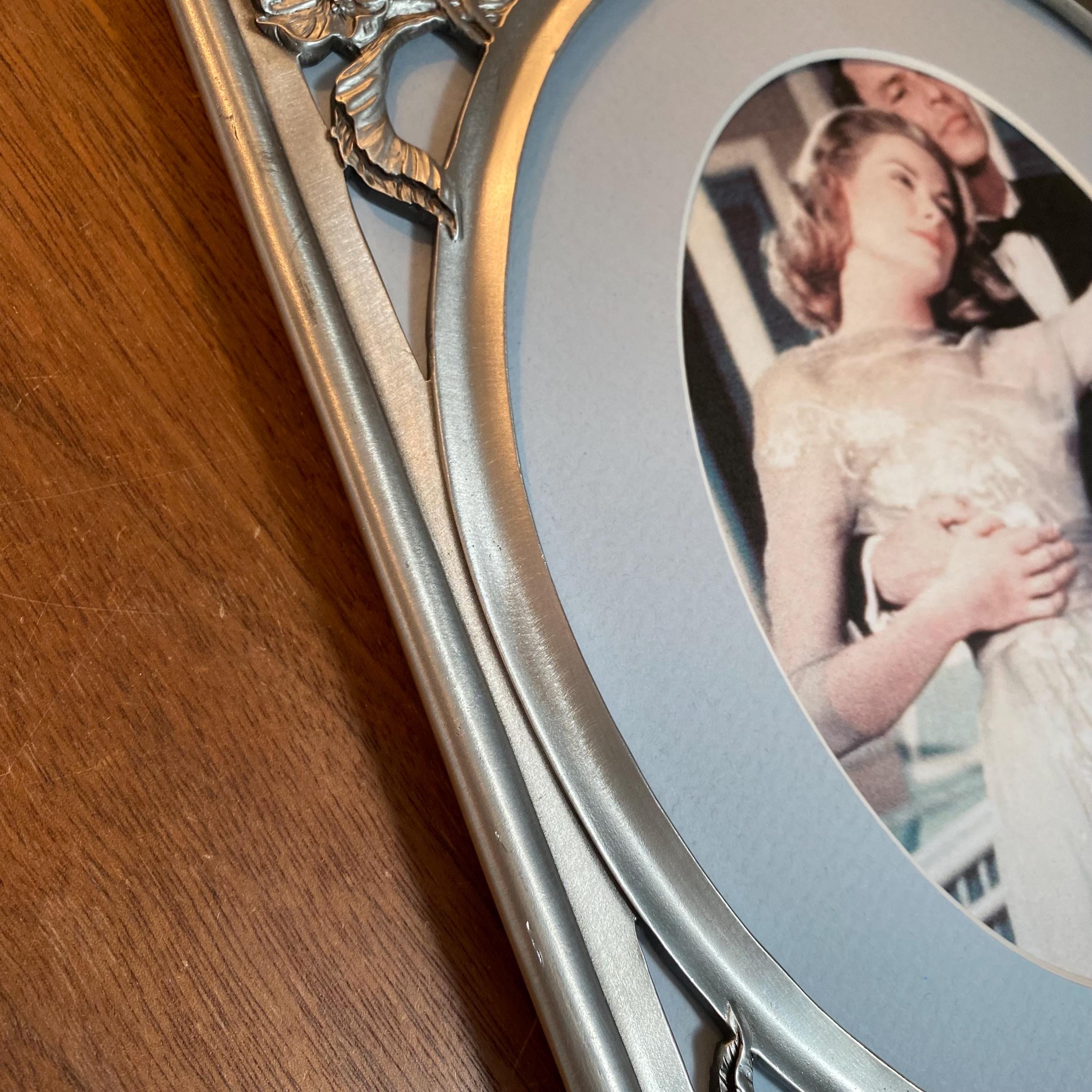 Vintage Pewter Picture Frame, Seagull Fine Pewter, Elegant Floral