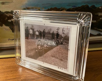 Cadre photo 5 x 7 en verre transparent pour photo Hollywood Regency Glam