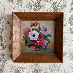Original Mini Gemälde, Vintage MCM Decor, Haus von Rima und Marco Cortinelli, 15x15 cm