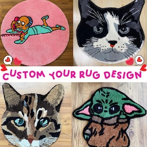 Custom Handmade Tufted Rug,Custom Animal Rug, Customized Business Logo,Custom Animal Portraits Tufted Rug,Custom Tufted Rug,Personalized Rug