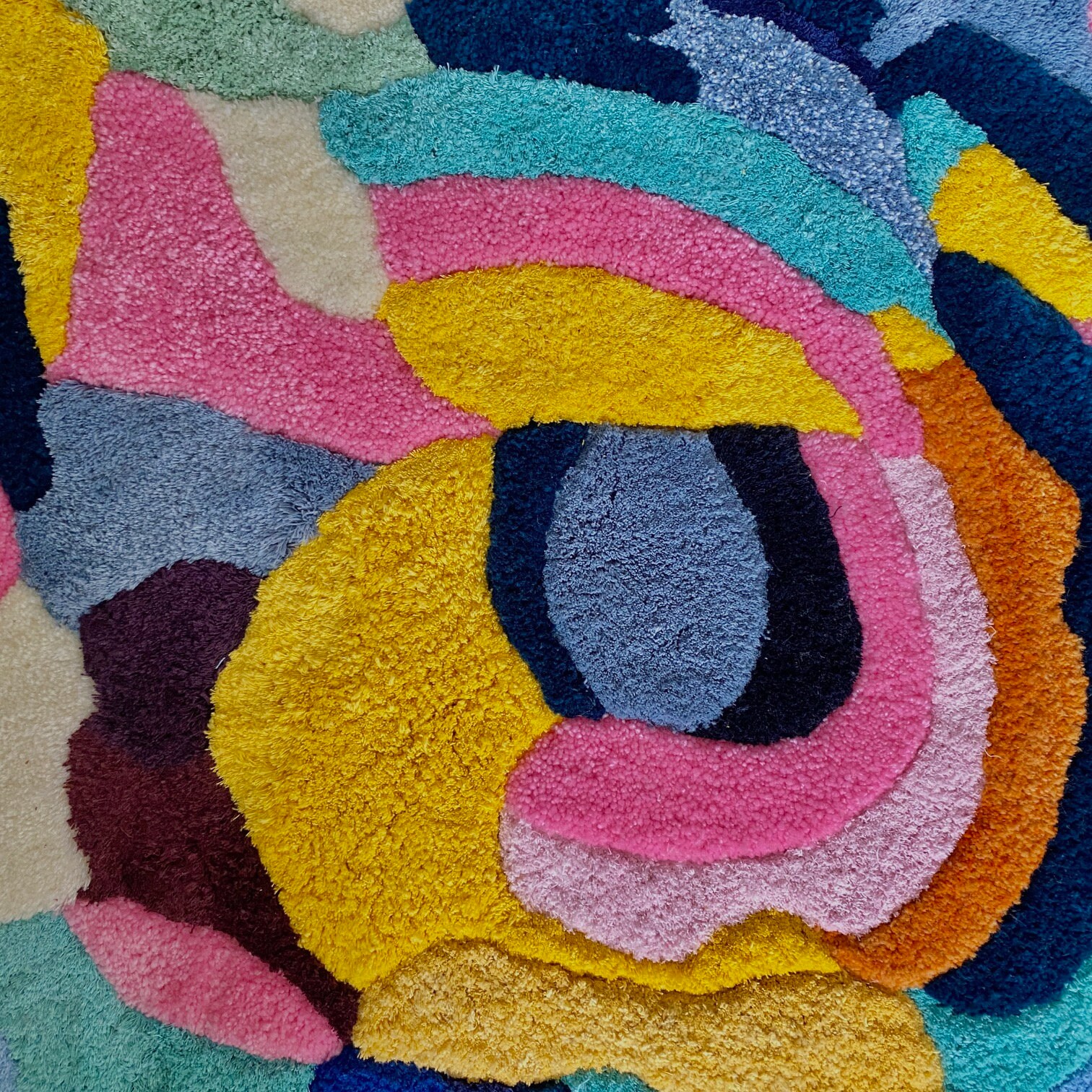 Joy of Harmony Rug, Handmade Colorful Rug, Modern Circle Rug, Tufted