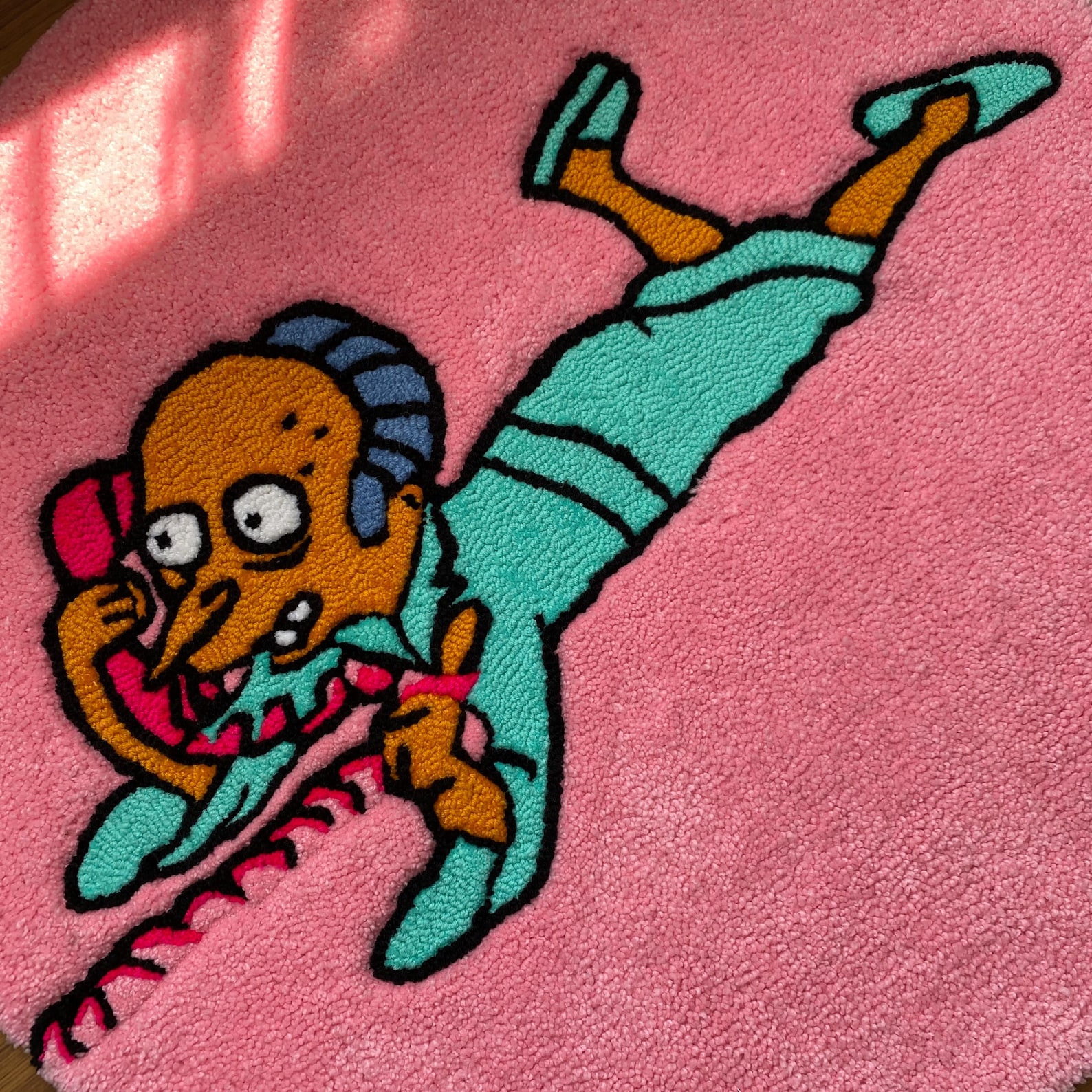 Mr. Burns Rug: Handmade Tufted Simpson Carpet, 3D Cartoon Design - Etsy