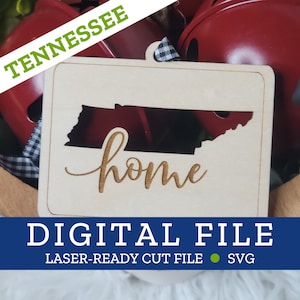 TENNESSEE State Home Ornament, SVG digitale Datei für Laser, Glowforge, Silhouette, Cricuit, Christmas Craft Fair Bestseller