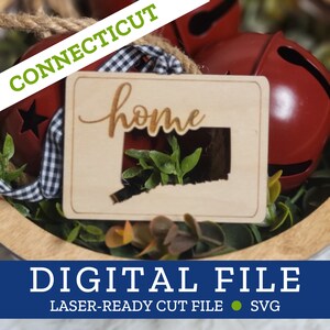 CONNECTICUT - CT, State Home Ornament, SVG digitale Datei für Laser, Glowforge, Silhouette, Cricuit, Christmas Craft Fair Bestseller