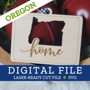 OREGON State Home Ornament, SVG digitale Datei für Laser, Glowforge, Silhouette, Cricuit, Christmas Craft Fair Bestseller