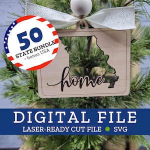 50 State Bundle, Landhaus Ornament, SVG digitale Datei für Laser, Glowforge, Silhouette, Cricuit, Christmas Craft Fair Bestseller