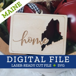 MAINE State Home Ornament, SVG digitale Datei für Laser, Glowforge, Silhouette, Cricuit, Weihnachten Handwerk Fair Bestseller