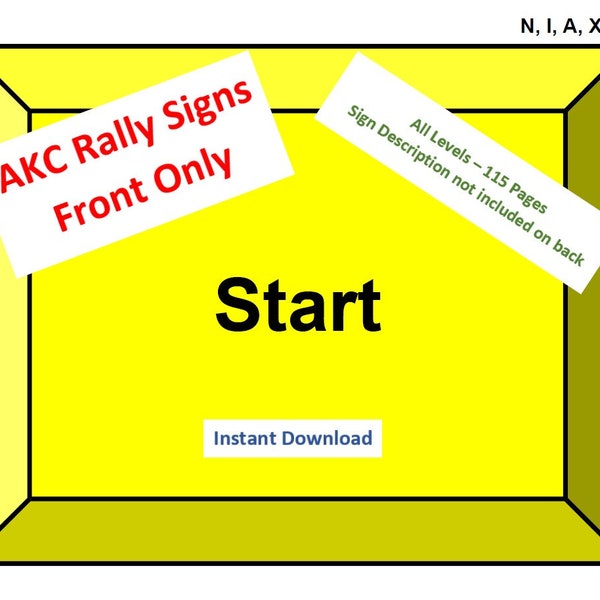 AKC Rally Signs - Front Only - Digital Download