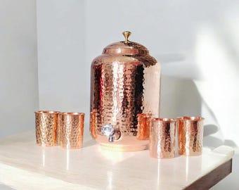 Pure Copper Water Dispenser, 100% Pure Copper, Water Dispenser, Copper Water Jug, Copper Dispenser, Best For Gift, Drinkware Dispenser,