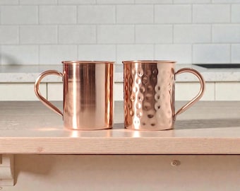 Mug 100 % cuivre pur, gobelet bien-être ayurvédique fabriqué à la main