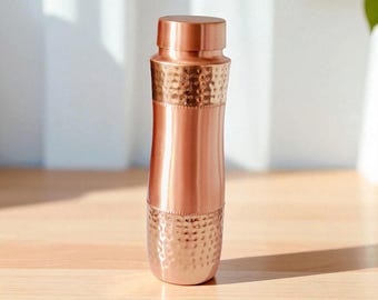 Pure Copper Bottle, Designer Copper Water Bottle, Unique Design, Artisan Copper Water Bottle, Perfect Gift, Ayurvedic Copper Bottle