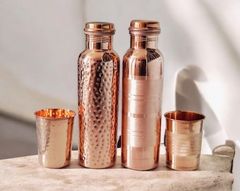 Pure Copper Bottle, Designer Copper Water Bottle, Unique Design, Artisan Copper Water Bottle, Perfect Gift, Ayurvedic Copper Bottle