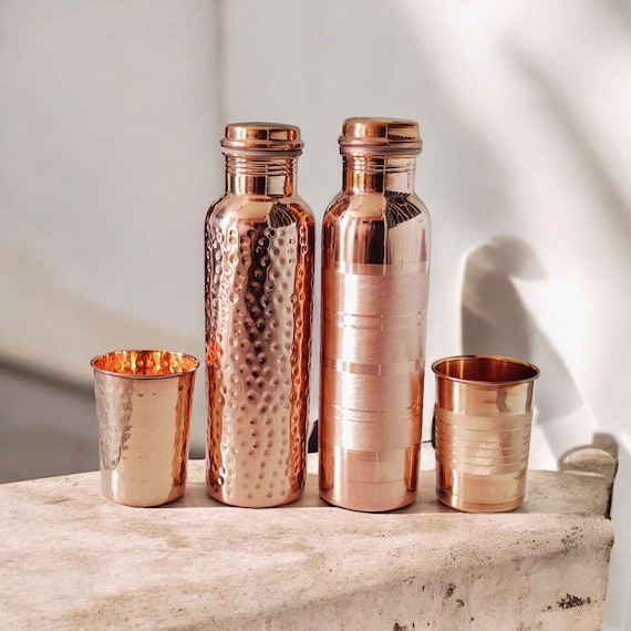 Pure Copper Bottle, Designer Copper Water Bottle, Unique Design, Artisan Copper Water Bottle, Perfect Gift, Ayurvedic Copper Bottle
