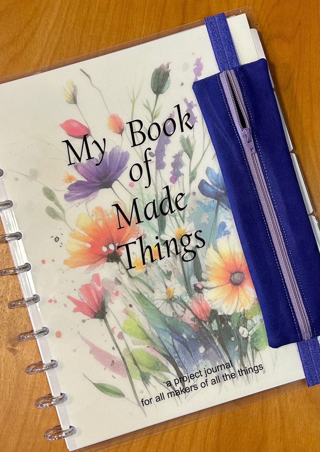 Pen/pencil Zippered Pouch With Elastic Band for Holding on Planners