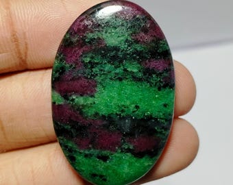 Ruby zoisite Cabochon: Natural Ruby Gemstone Pendant  62 Carat,  38X26 MM)