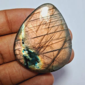 Multi color Labradorite Cabochon,Labradorite loose gemstone semi precious Labradorite Gemstone for jewelry & healing.  89 Carat. 42X35 MM