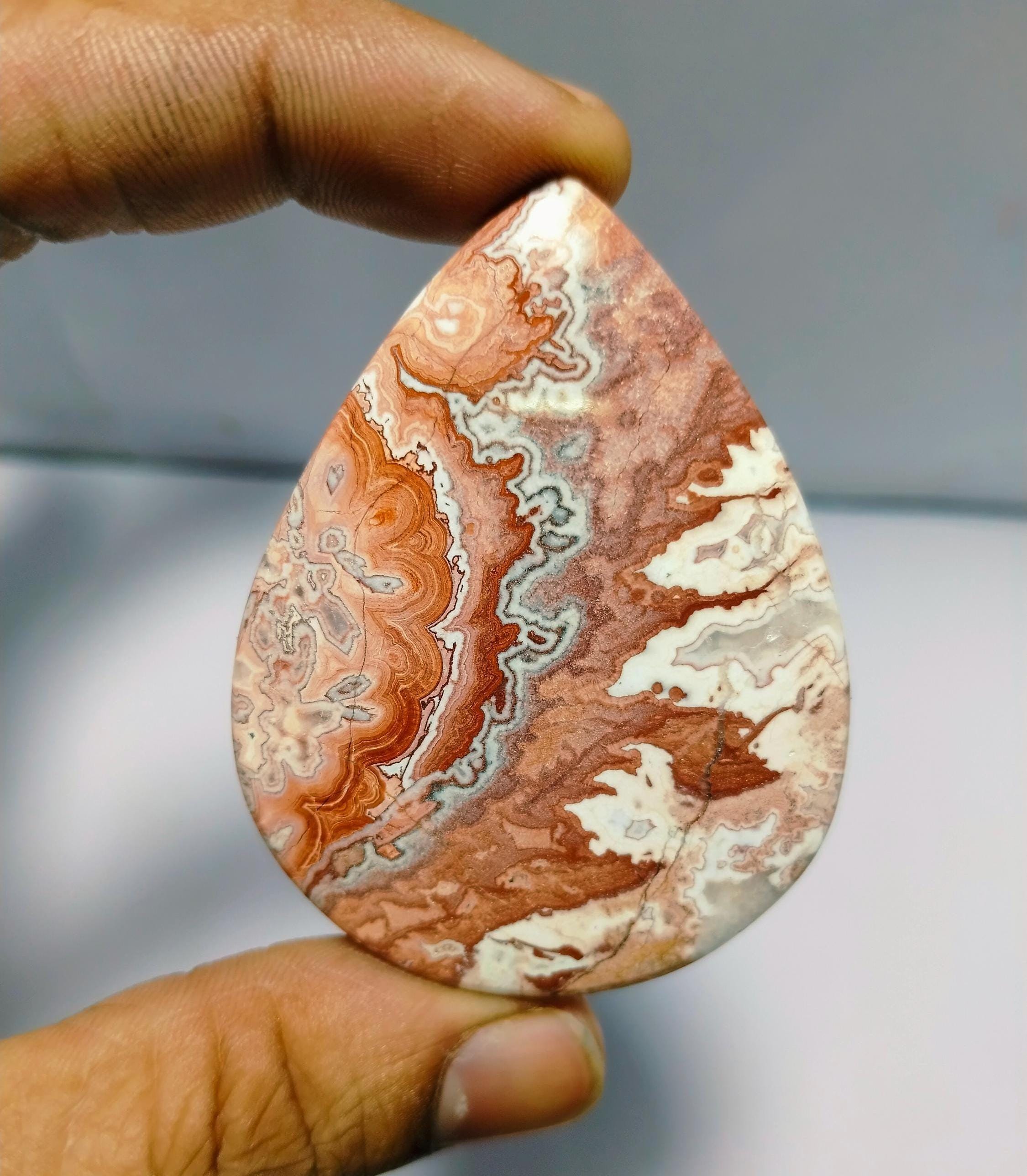 Rosetta Jasper Cabochon: Loose Gemstone (61X45 MM, 141 Cts) - Etsy