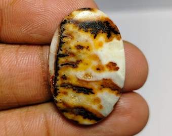 Graphic Jasper Cabochon, Jasper Handmade Gemstone (20 Carat,  27X17 MM)