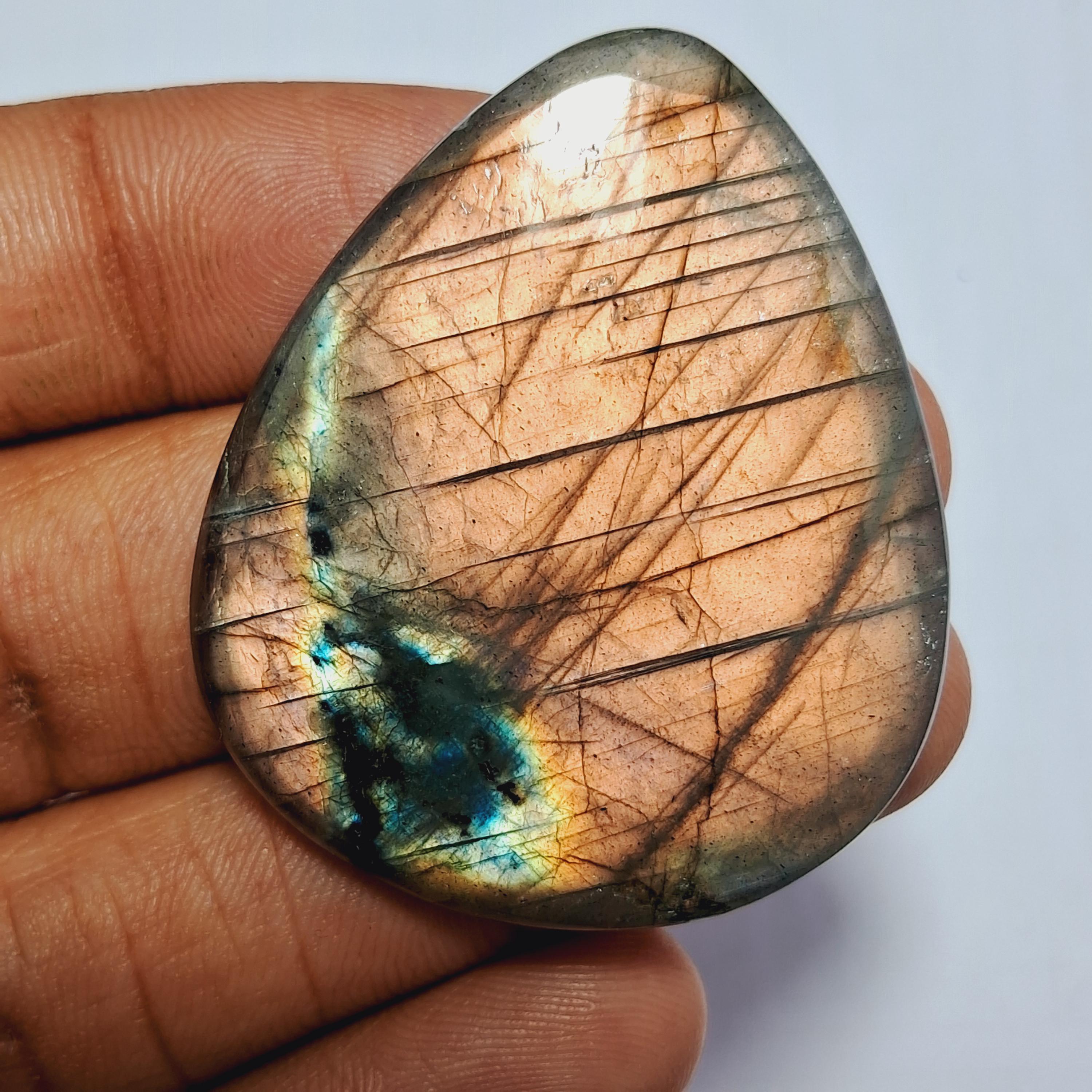 マルチカラー ラブラドライト カボション：ジュエリー製作用ルース