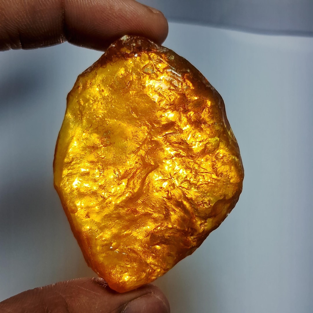 Amber Stone: Golden Amber Gemstone Cabochon for Healing, (140 Carat ...