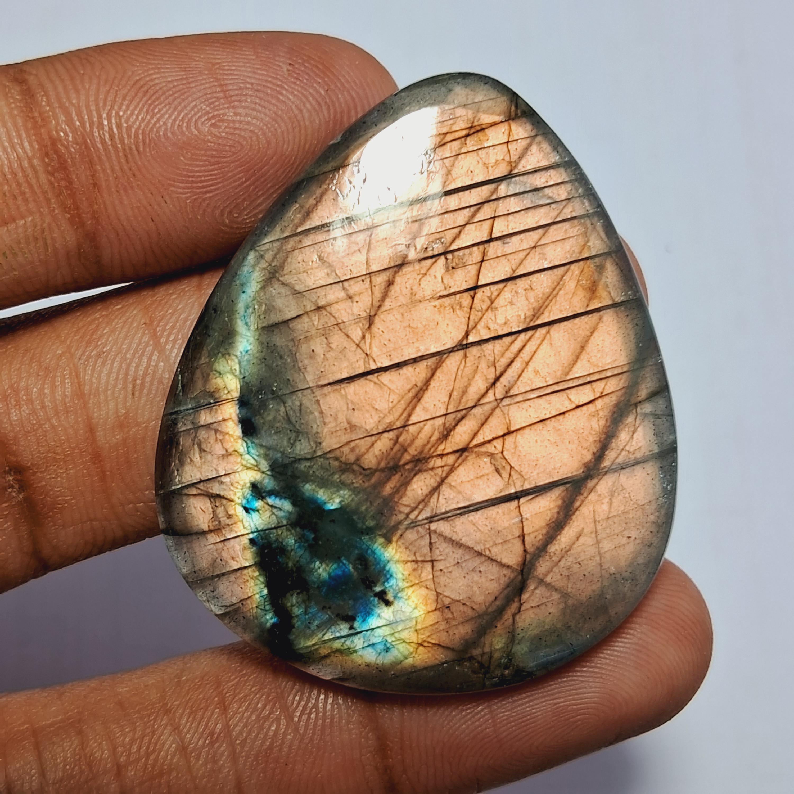 マルチカラー ラブラドライト カボション：ジュエリー製作用ルース