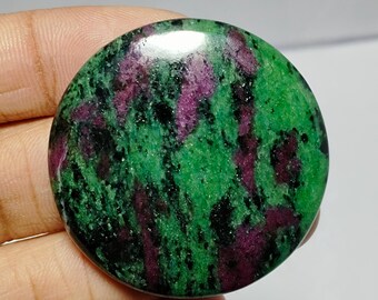 Ruby zoisite Cabochon: Natural Ruby Gemstone Pendant  101 Carat, 40X40 MM)