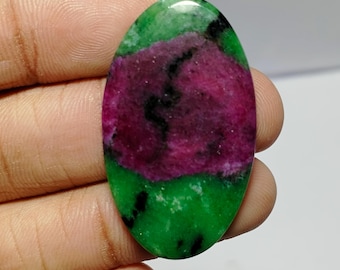 Ruby zoisite Cabochon: Natural Ruby Gemstone Pendant  (38 Carat,  38X22 MM)