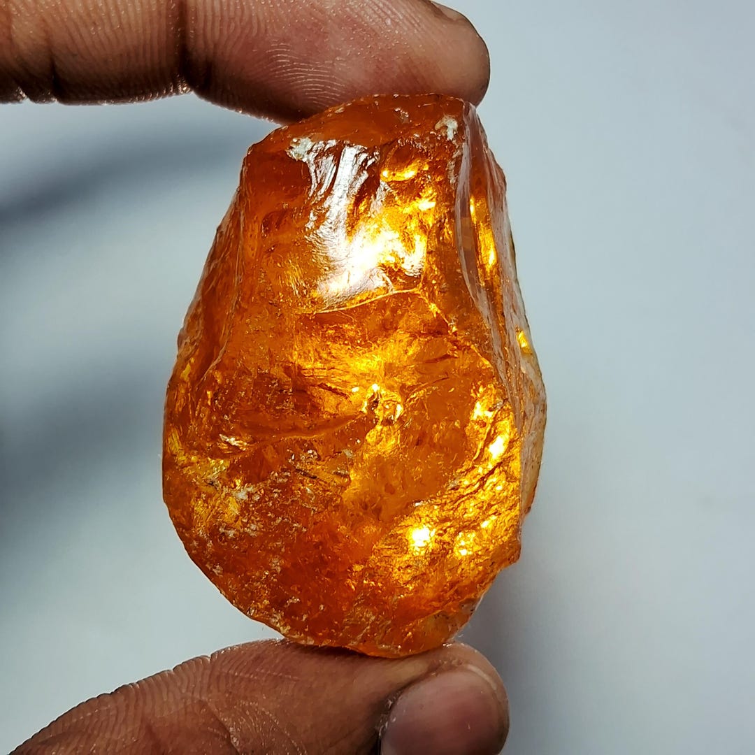 Golden Amber Stone: Large Gemstone Cabochon for Healing, (118 Carat ...