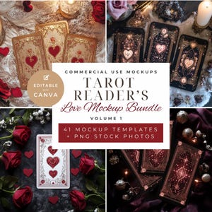 41 - Paquete de maquetas de cartas del tarot / Maquetas de cartas del oráculo / Maqueta de cartas del tarot PNG / Maqueta de cartas del oráculo / Paquete de cartas del tarot PNG / Amor