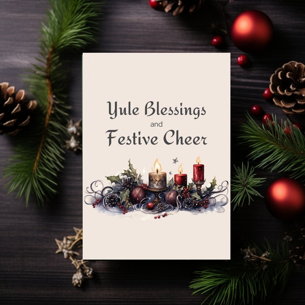 Yule Greeting Cards | Solstice Greeting Cards | Winter Holiday Greeting Cards | Xmas Cards | Christmas Greeting Cards | Festive HPT102