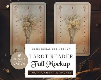 Autumn Tarot Card Mockup – PNG Canva Template