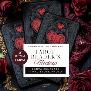 1 - Maqueta de carta del tarot / Lector de cartas del tarot PNG / Baraja de tarot PNG / Lectura de tarot / Cartas del tarot / Maqueta de cartas del oráculo / Tarot / Maqueta de tarot