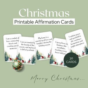 Kerstbevestigingskaarten | Kerstdecoratie | Kerstgejuich | Afdrukbare affirmaties | Kerstbevestigingskaarten | Kerstkunstkaarten - 30 kaarten