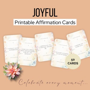 Positive Affirmation Karten für Schreibtisch | Wähle Joy | Wandkunst | Junk Journal | Glück | Achtsamkeit | Dankbarkeit | aufbauend | Motivierend